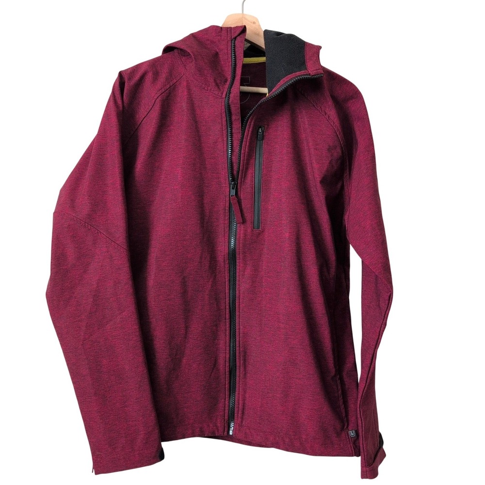 Burton Process Softshell Jacket Mens Small Burgundy Red Full Zip Hoodie‎ Coat